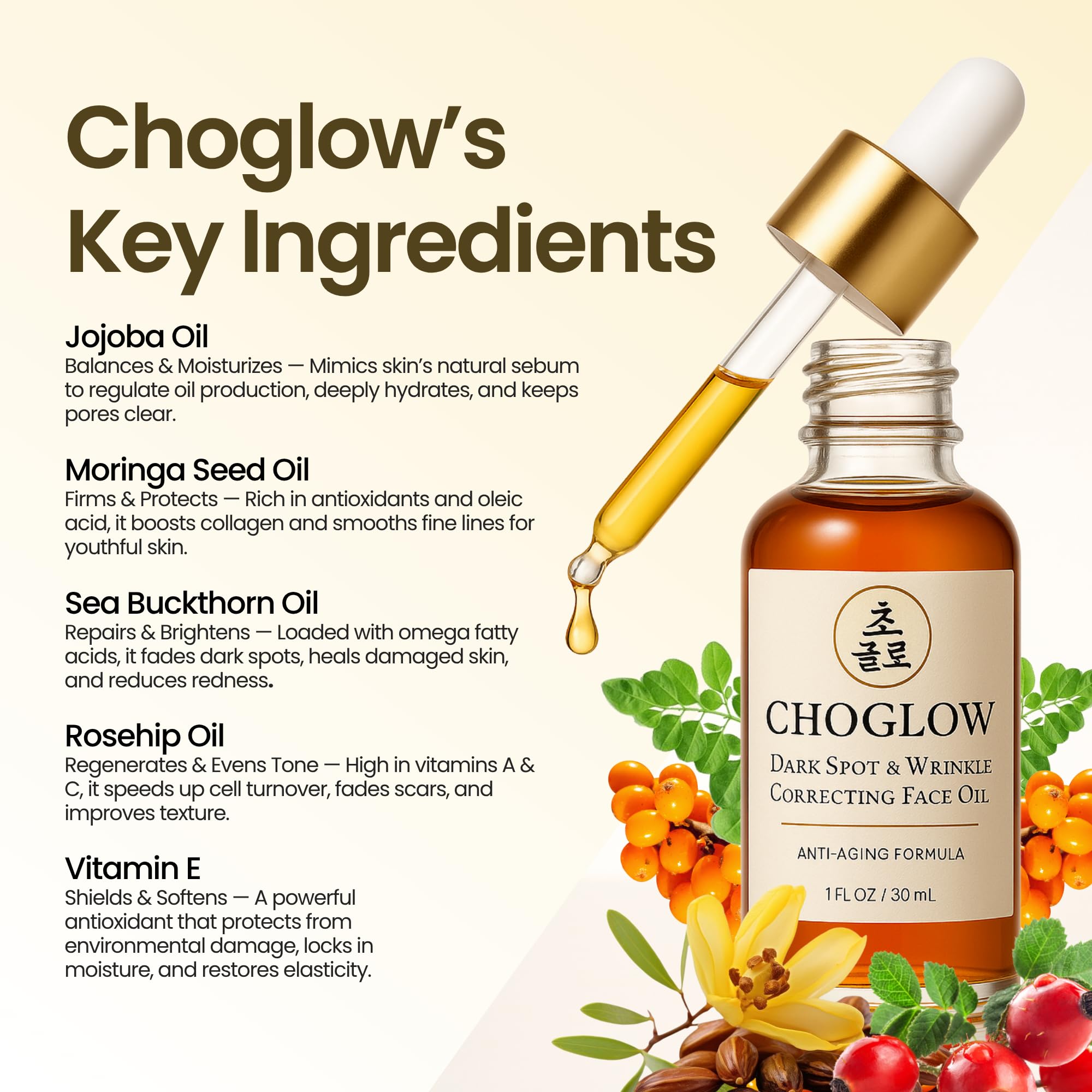 Choglow lightweight oil texture on skin absorbing quickly for a smooth finish