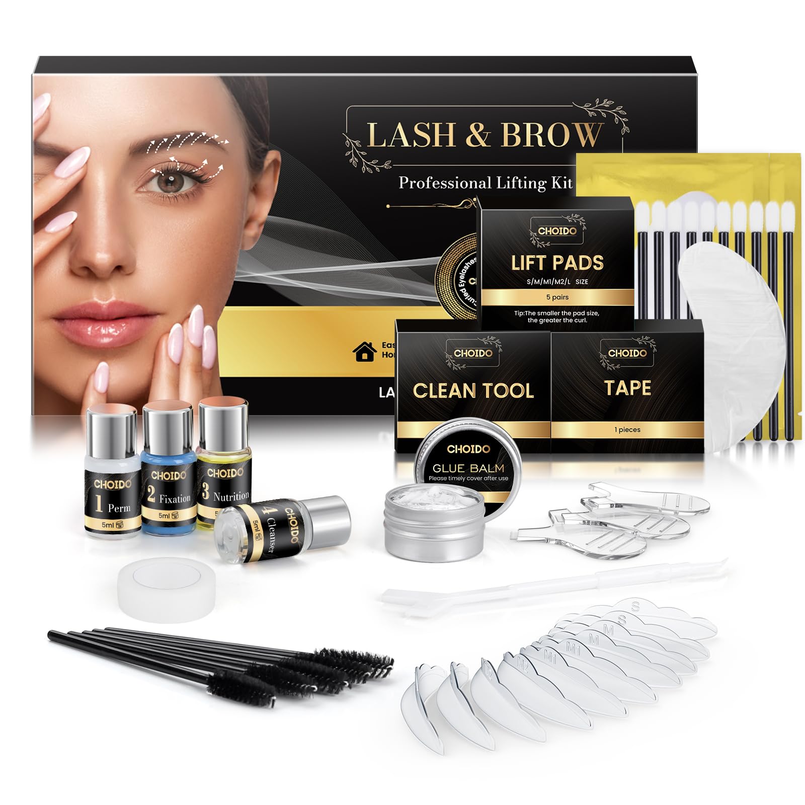 Choido kit front packaging showing complete lash and brow set benefits