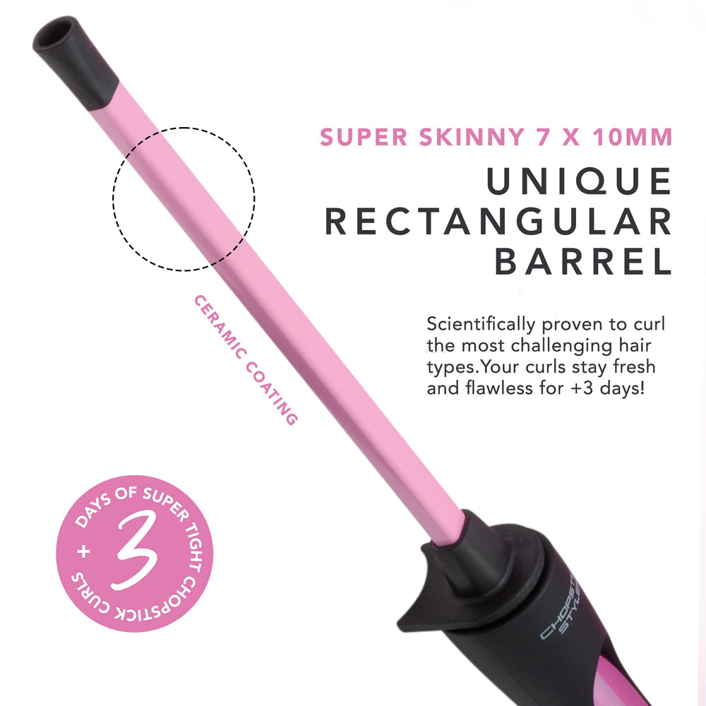 CHOPSTICK STYLER ceramic rectangular barrel close-up preserving moisture and creating defined ringlets