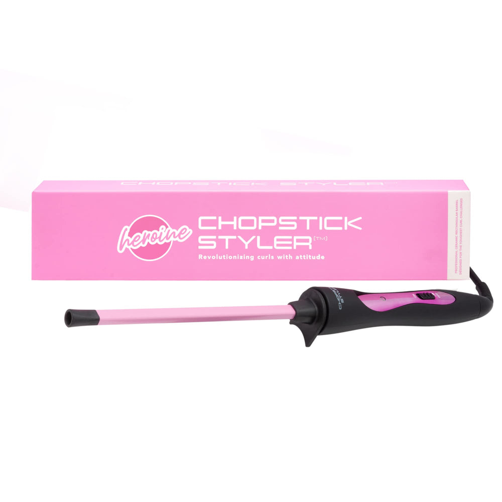 CHOPSTICK STYLER boxed with heat glove included for safer travel-ready styling
