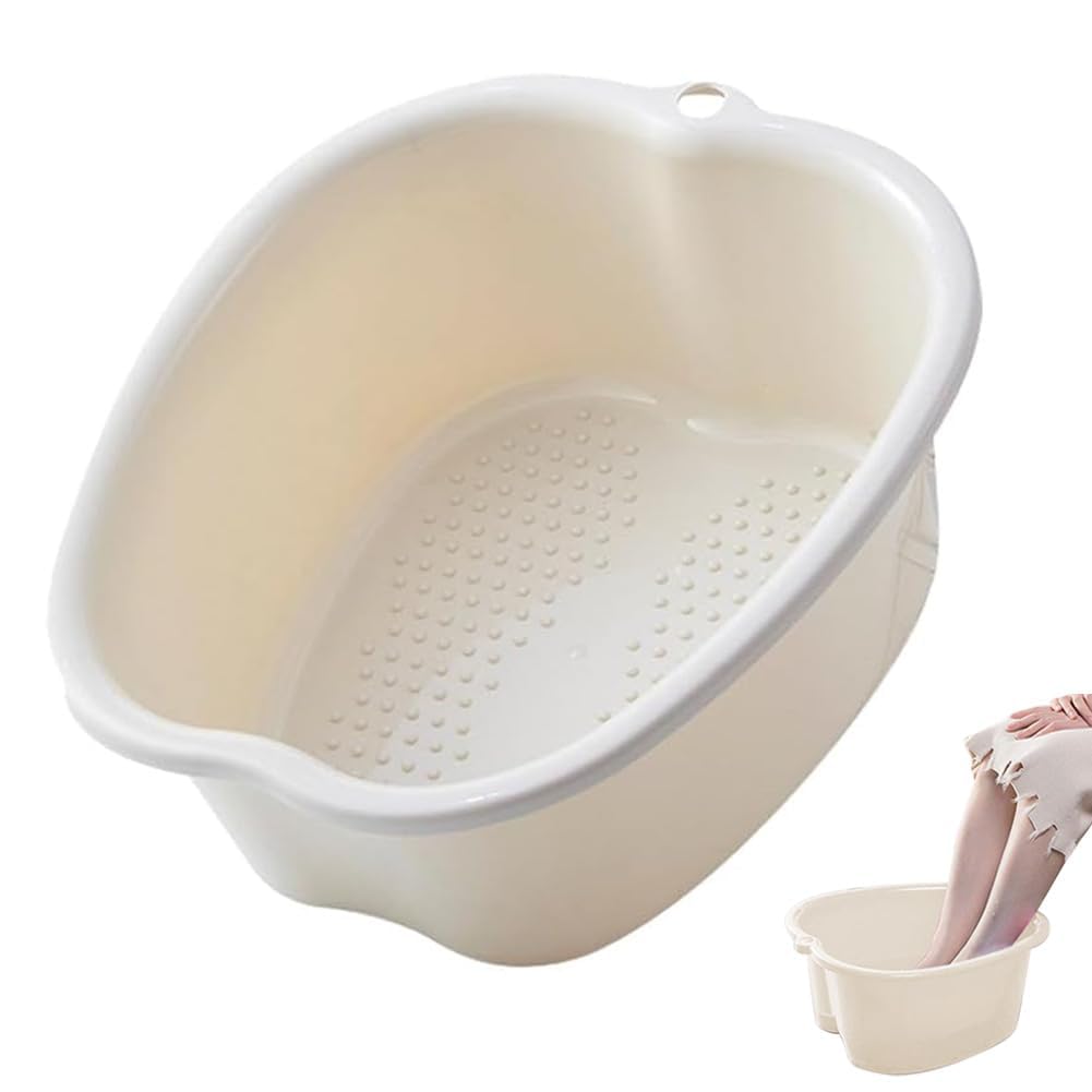 Chpbolly front view of white foot soaking tub showing stable shape and capacity benefit