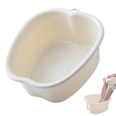Chpbolly front view of white foot soaking tub showing stable shape and capacity benefit