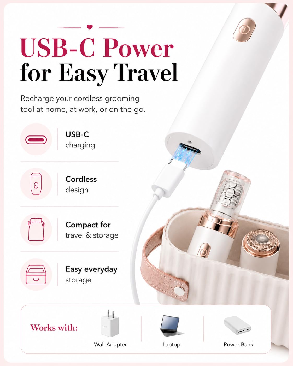 ChronoNest compact unit in travel pouch for portable grooming convenience
