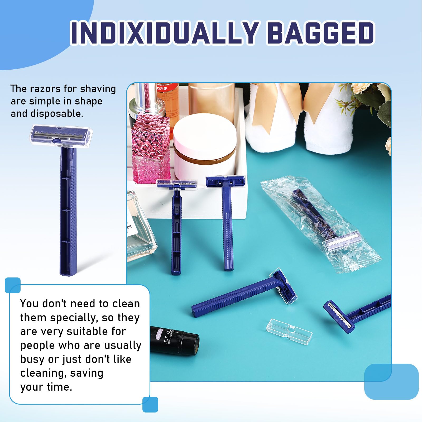 Chumia razors packed in travel pouch ready for trips and compact storage benefit