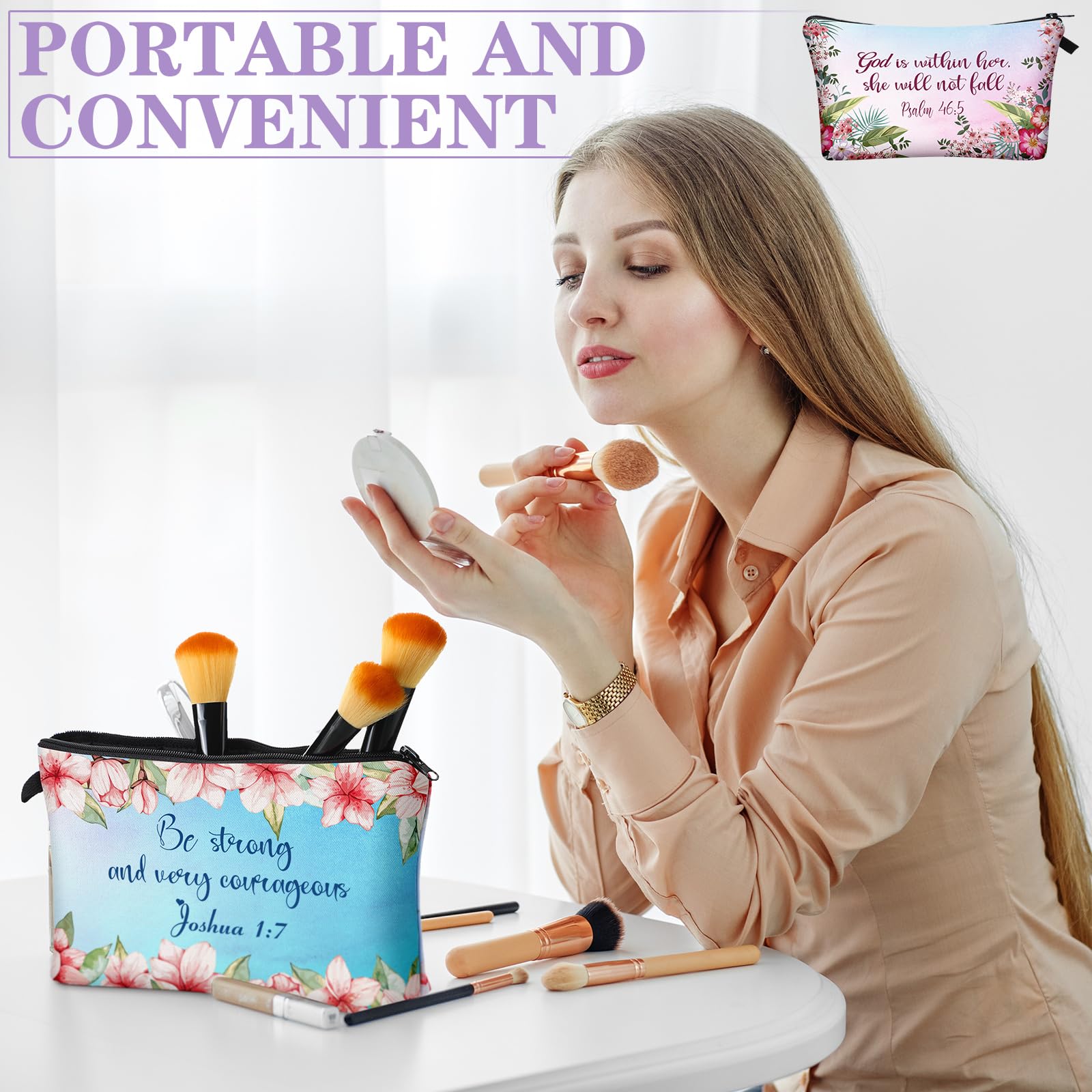 Chunful pouch on vanity with makeup showing stylish storage for daily routines