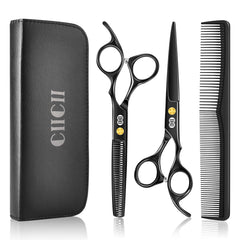 CIICII front view black shears showing sleek finish and professional grip benefit