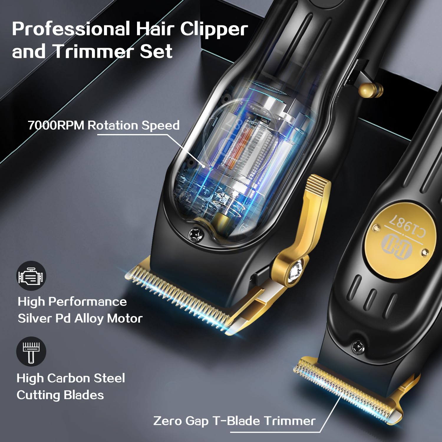 CIICII T-blade trimmer zero-gap detail for precise edging and clean outlines