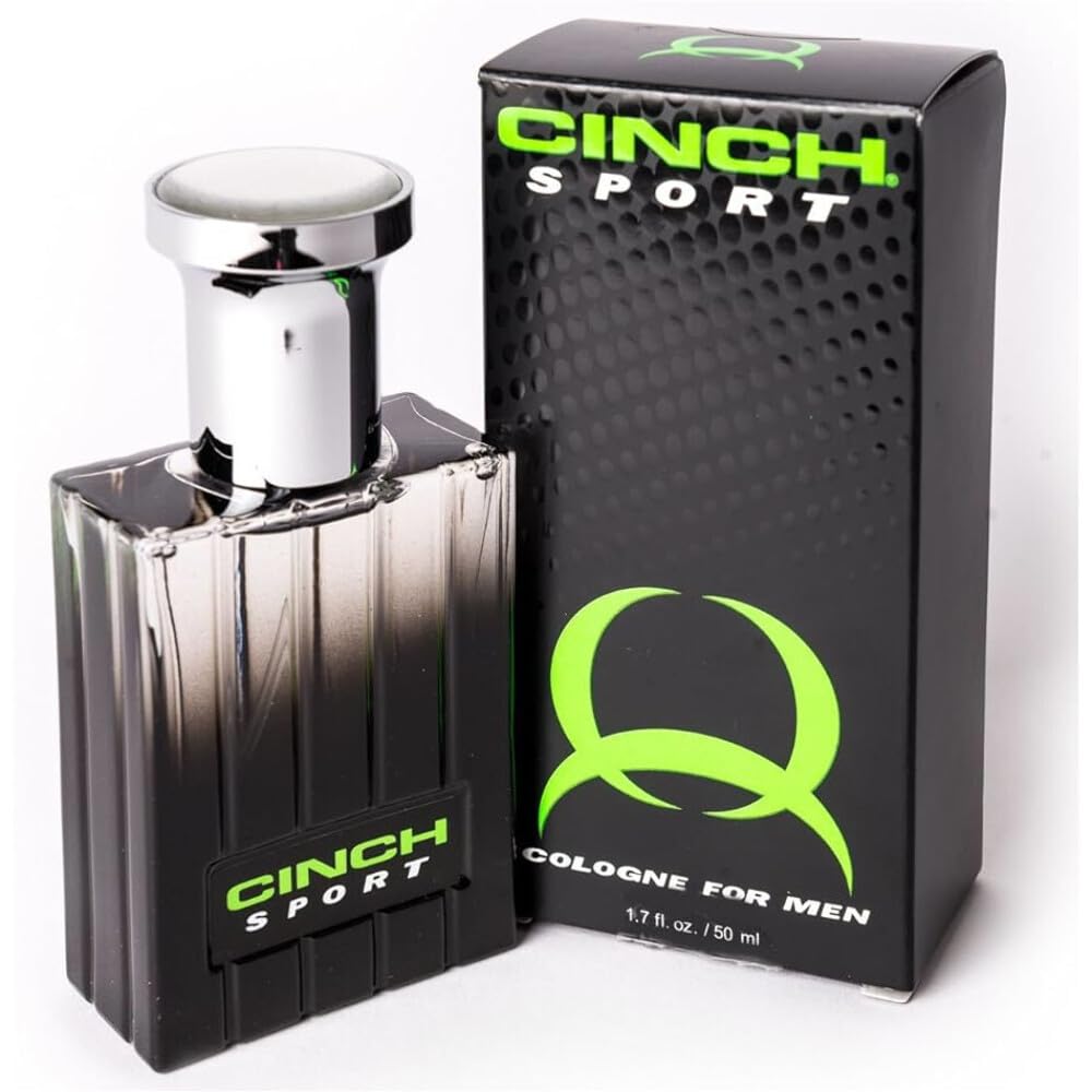 Cinch sport cologne front packaging showing bottle and spray for all-day freshness