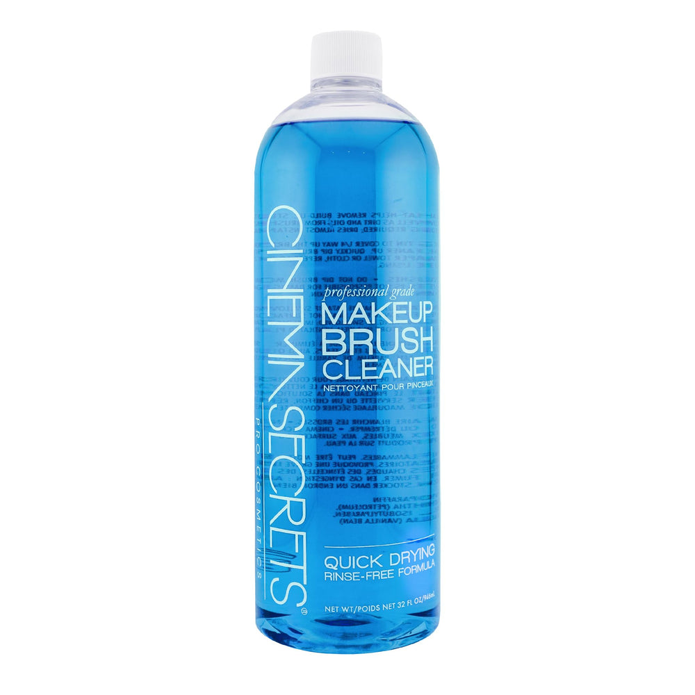 Cinema Secrets bottle front label showing blue vanilla 32 oz for studio-grade cleaning
