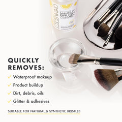 Cinema Secrets brush dipped in solution for deep makeup removal