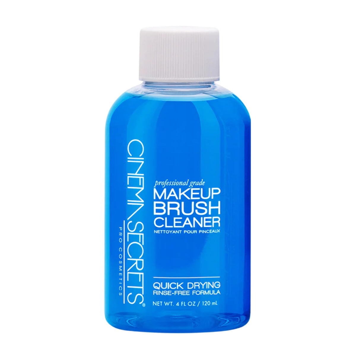 Cinema Secrets front packaging showing blue vanilla cleaner for fast brush care
