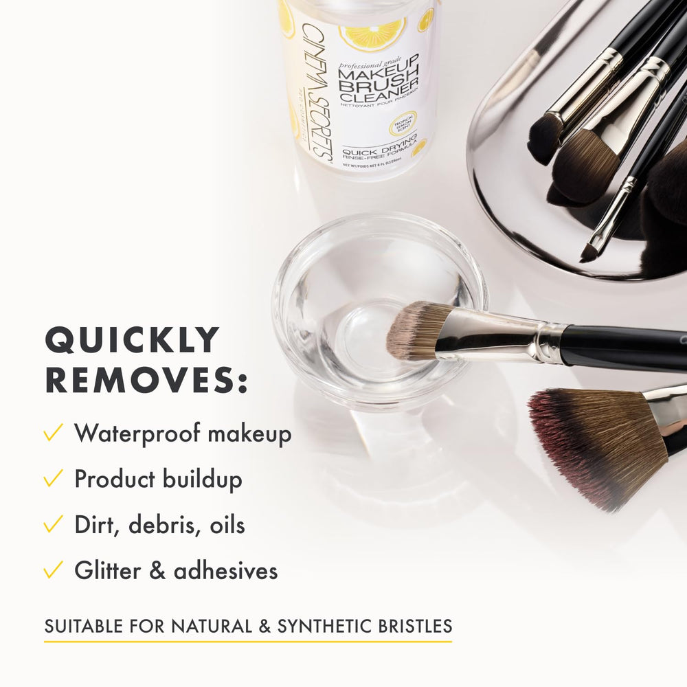 Cinema Secrets spray being applied to brush for fast, no-water use