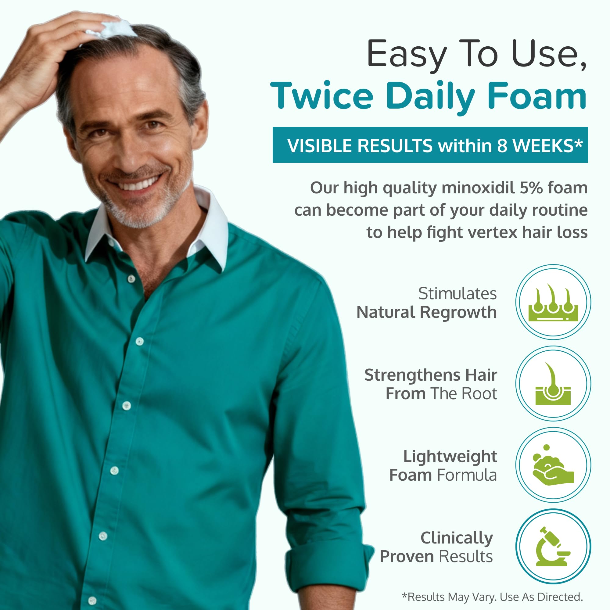 C'rcle foam being dispensed to fingertips for tidy application benefit