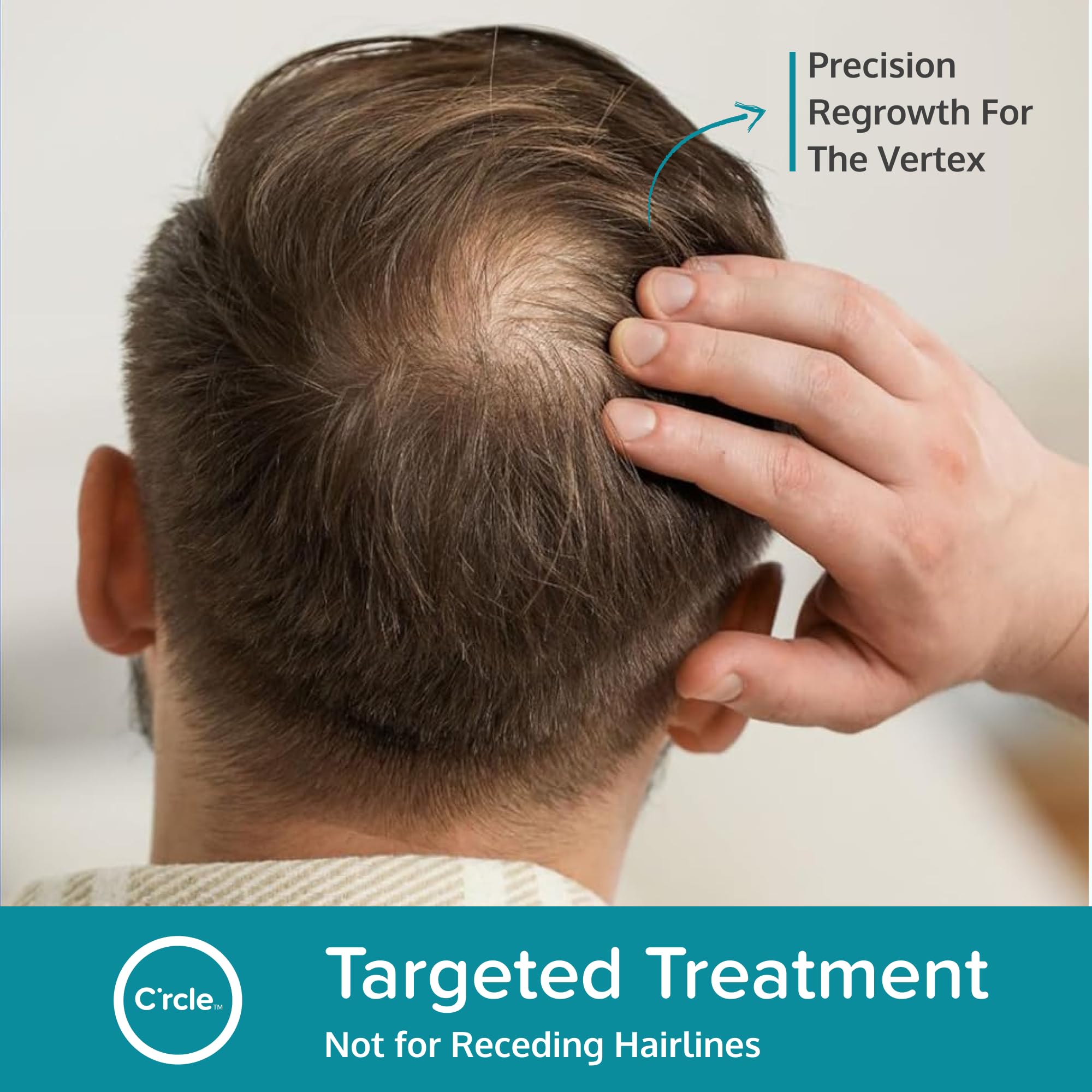 C'rcle foam applied on scalp in use demonstrating quick-dry benefit