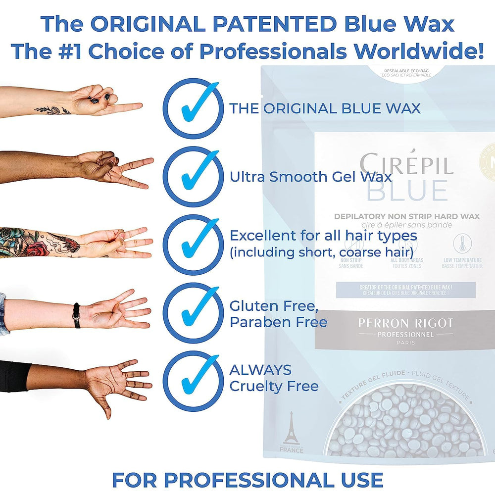 Cirepil Blue before and after bikini area showing clean removal benefit