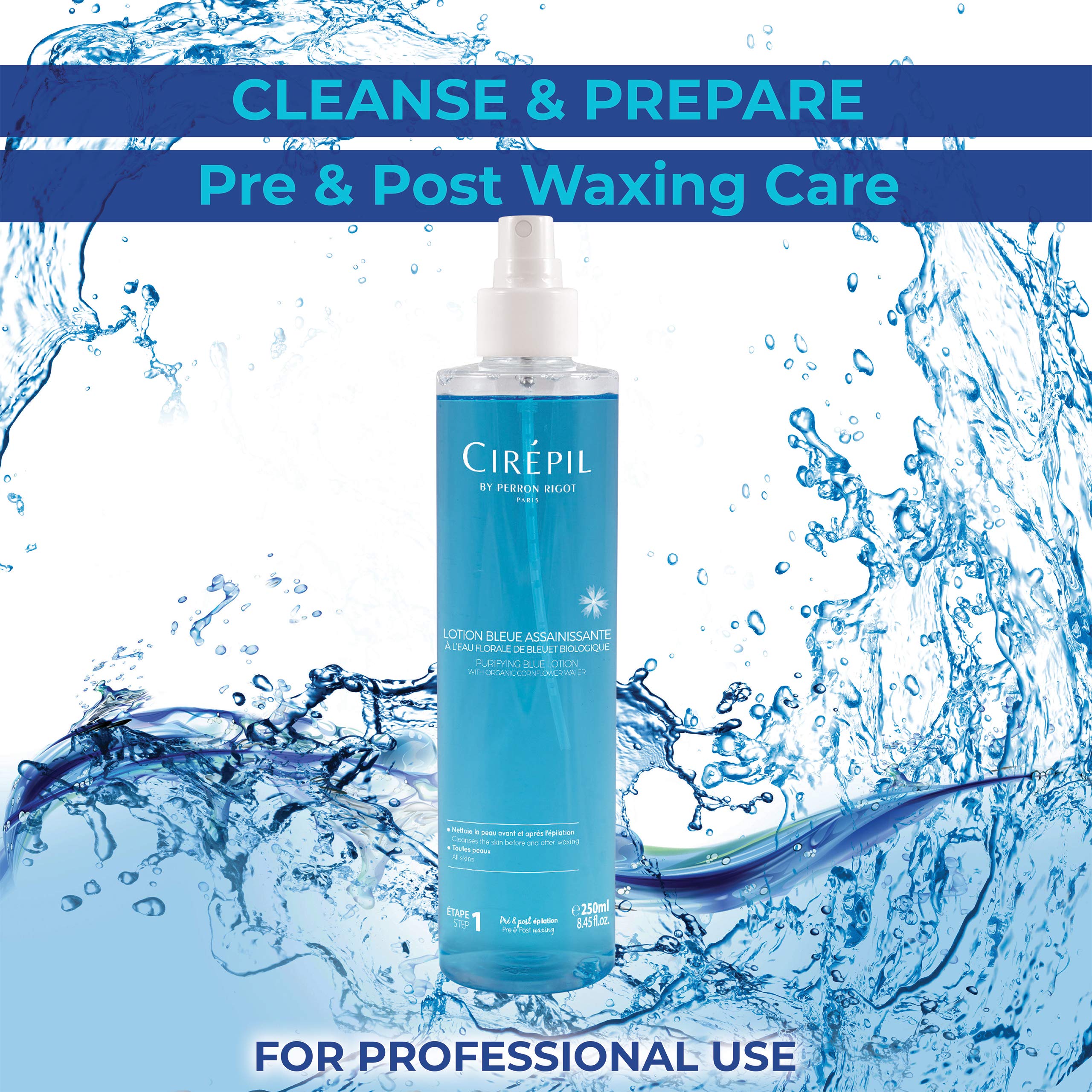 Cirepil Blue Lotion pump action dispenses controlled amount for clean professional use