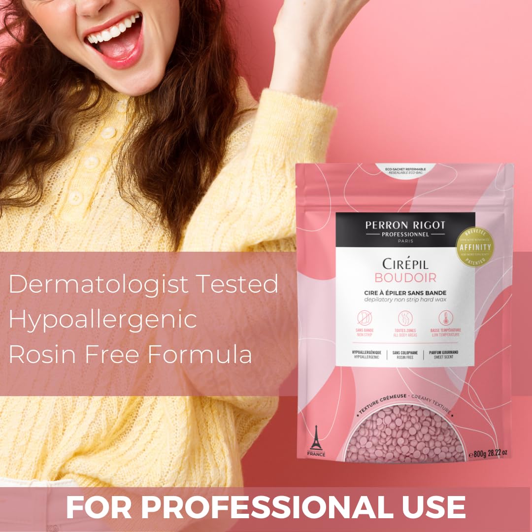 Cirepil Boudoir melted wax in warmer demonstrating low-temperature safety