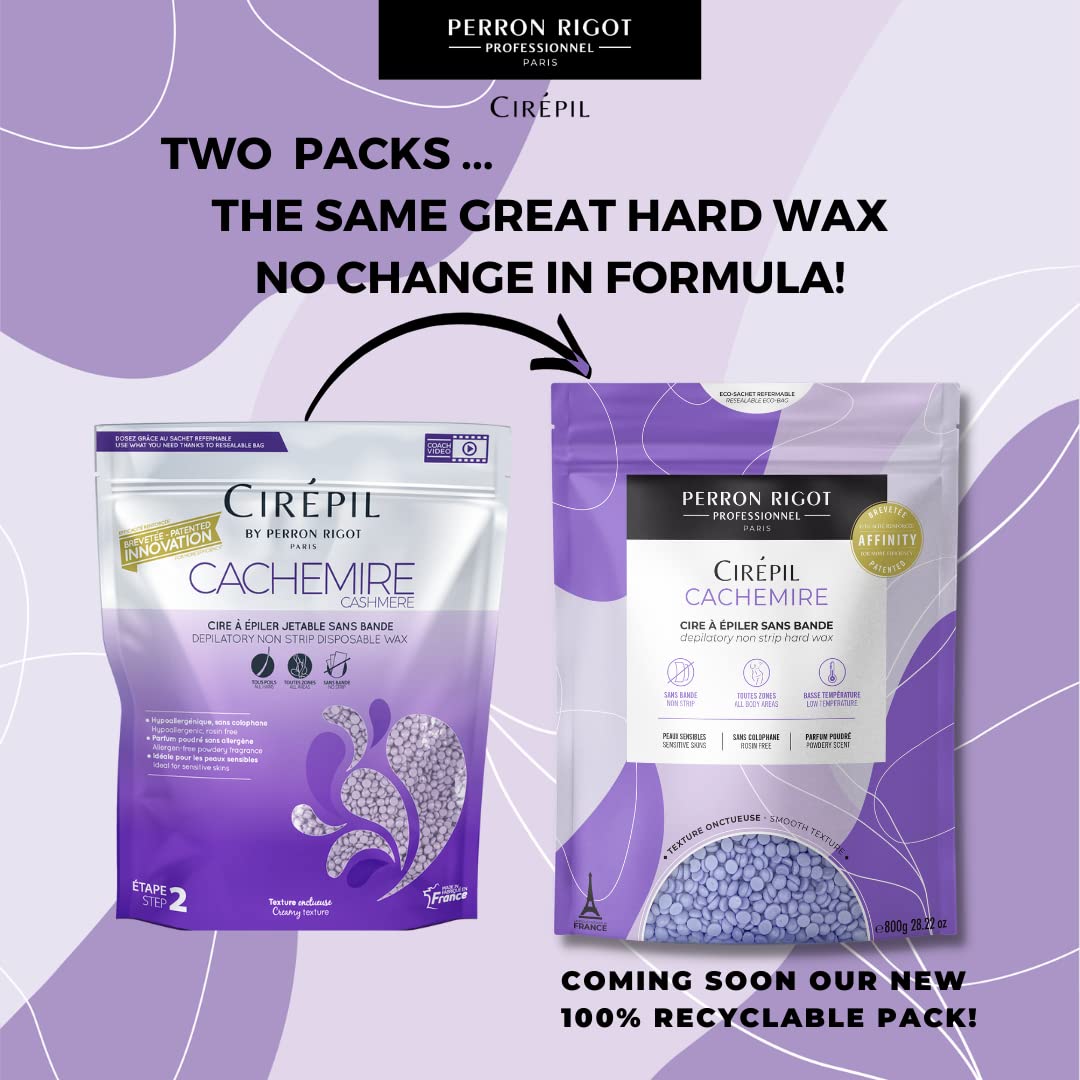 Cirepil Cachemire lilac beads close-up highlighting creamy texture for comfortable waxing
