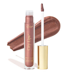 City Beauty City Lips front packaging showing plum springs shade and glossy finish benefit