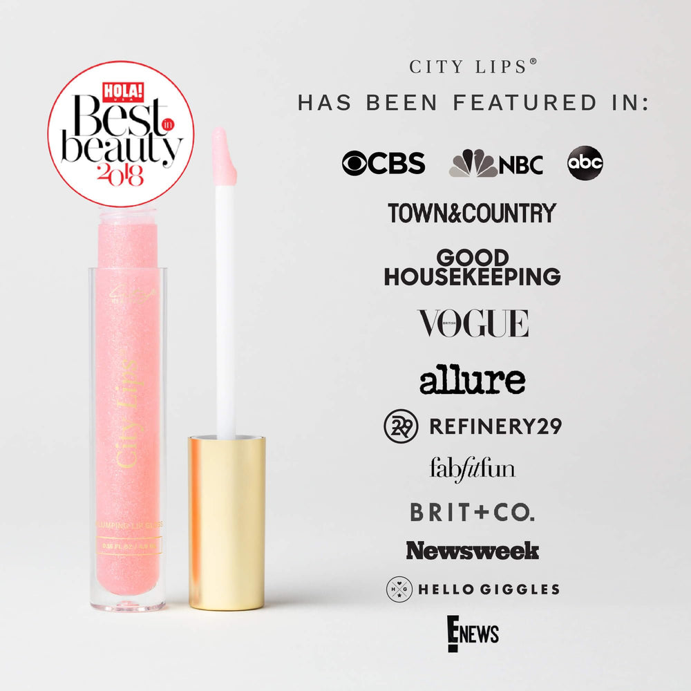 City Beauty City Lips next to ruler for size comparison and portability