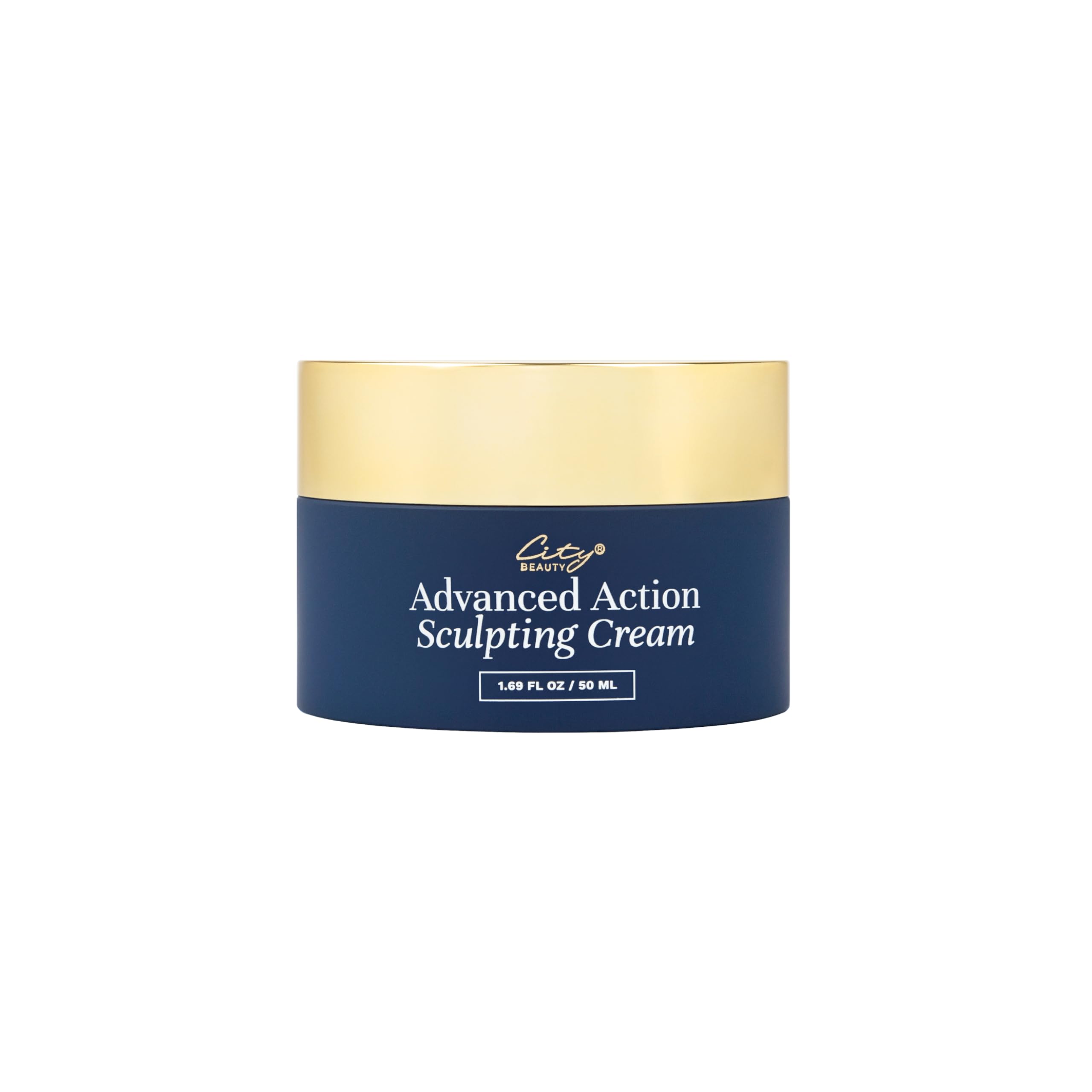 City Beauty front packaging showing sculpting cream jar with clean benefit