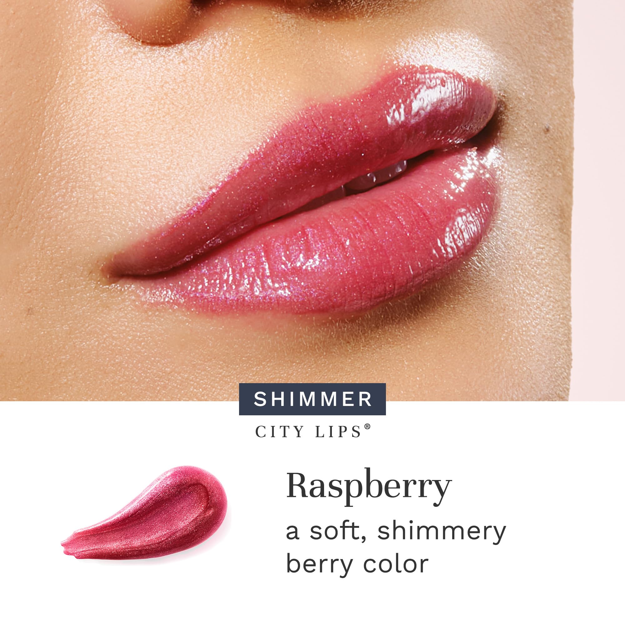 City Beauty City Lips tube and cap detail illustrating premium finish benefit
