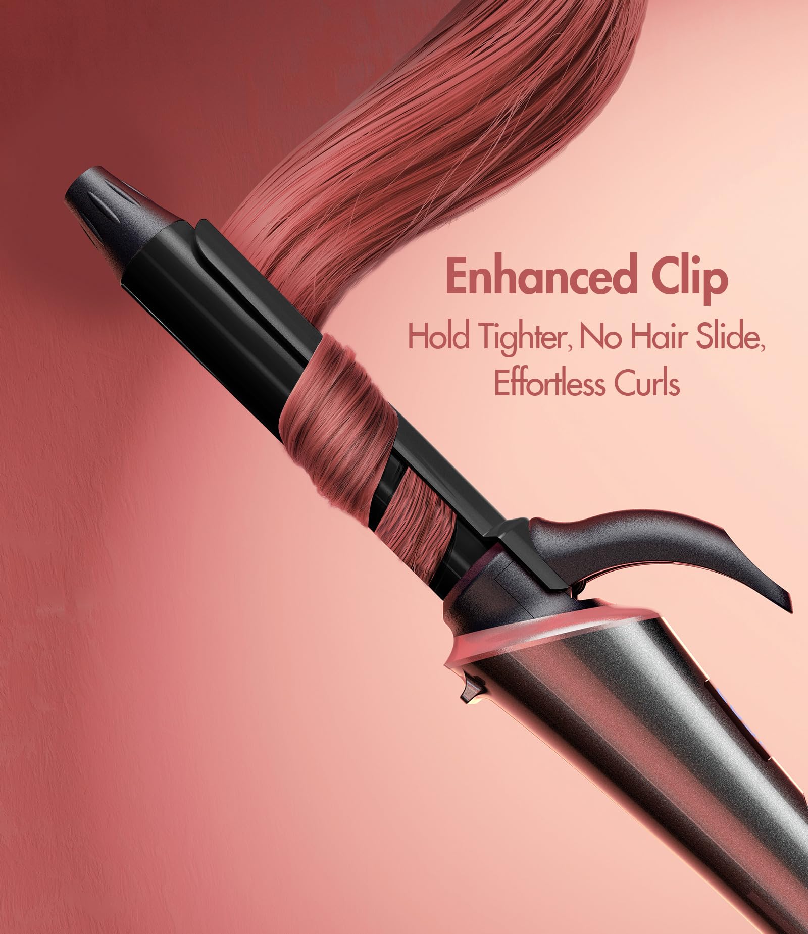 CIVEYA argan oil infused ceramic barrel detail for shinier, smoother hair