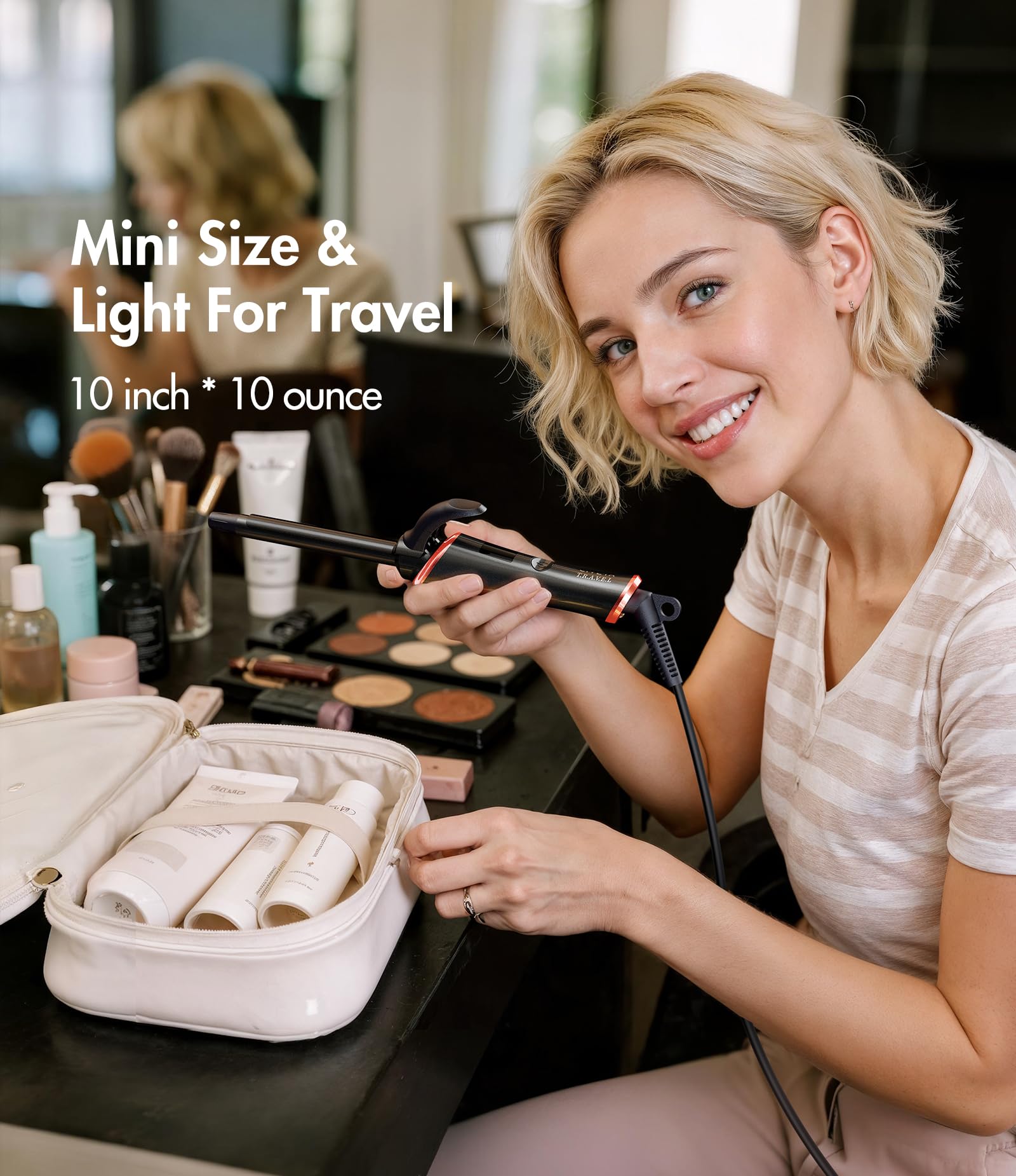 CIVEYA held in hand showing size and weight for easy travel packing