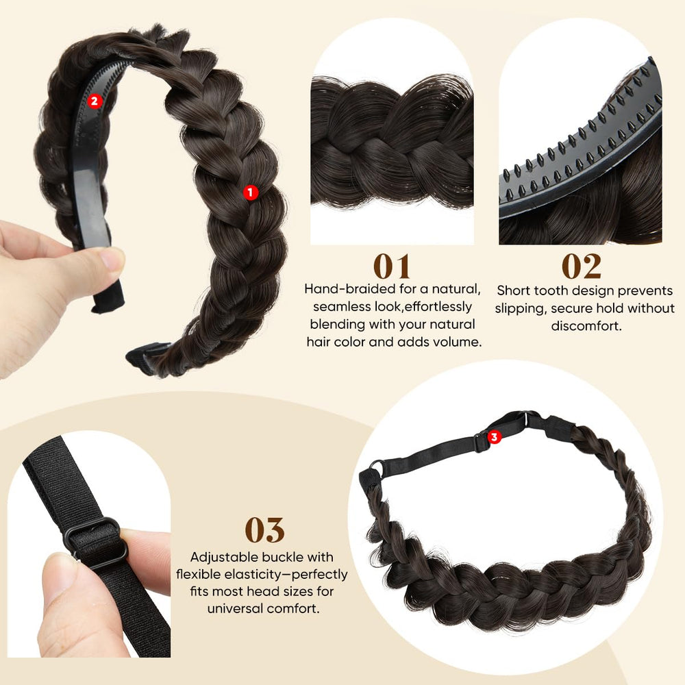 CJL HAIR elastic braided band detail showing comfortable stretch fit