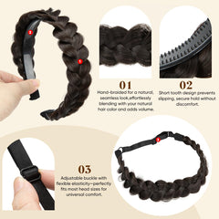 CJL HAIR elastic braided band stretched to show comfortable fit