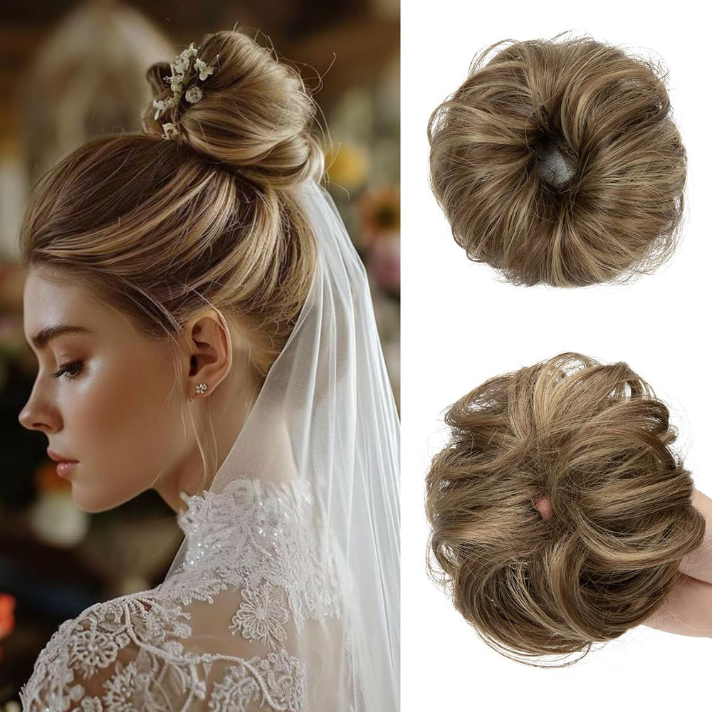CJL HAIR front packaging showing two mini messy bun pieces and quick styling benefit