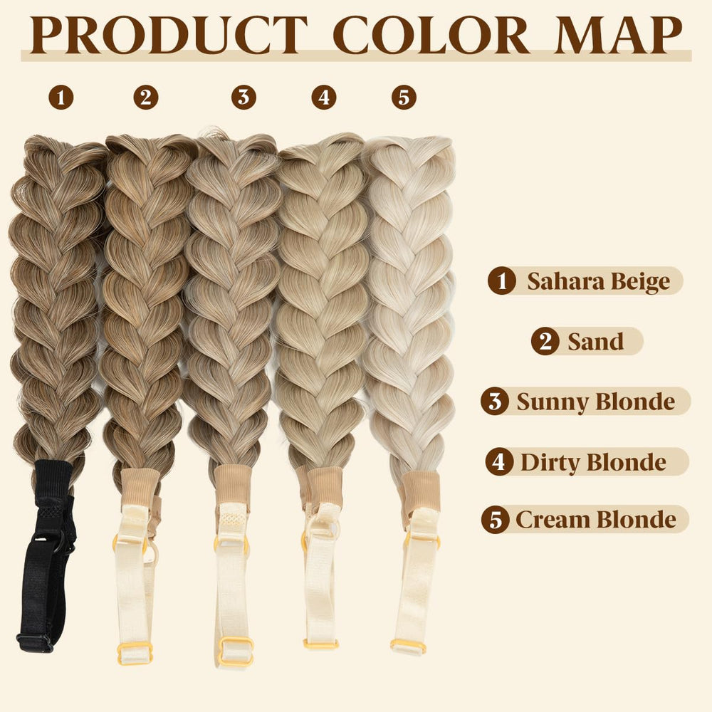 CJL HAIR headband held in hand to show size and scale advantage