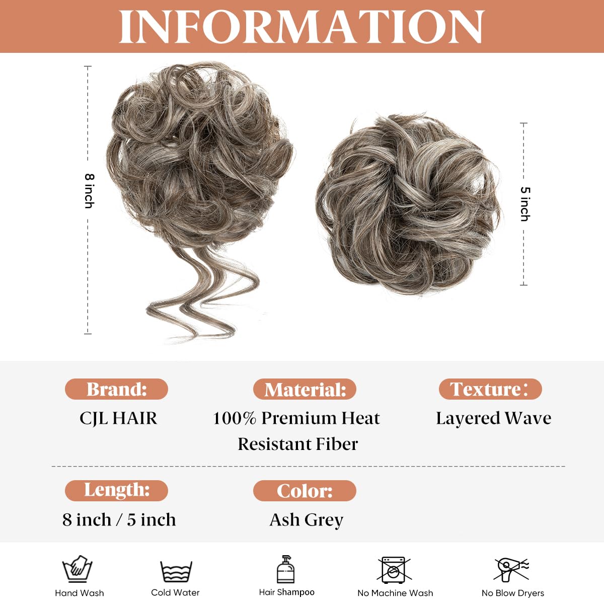 CJL HAIR close-up of wavy synthetic fibers, natural blended texture