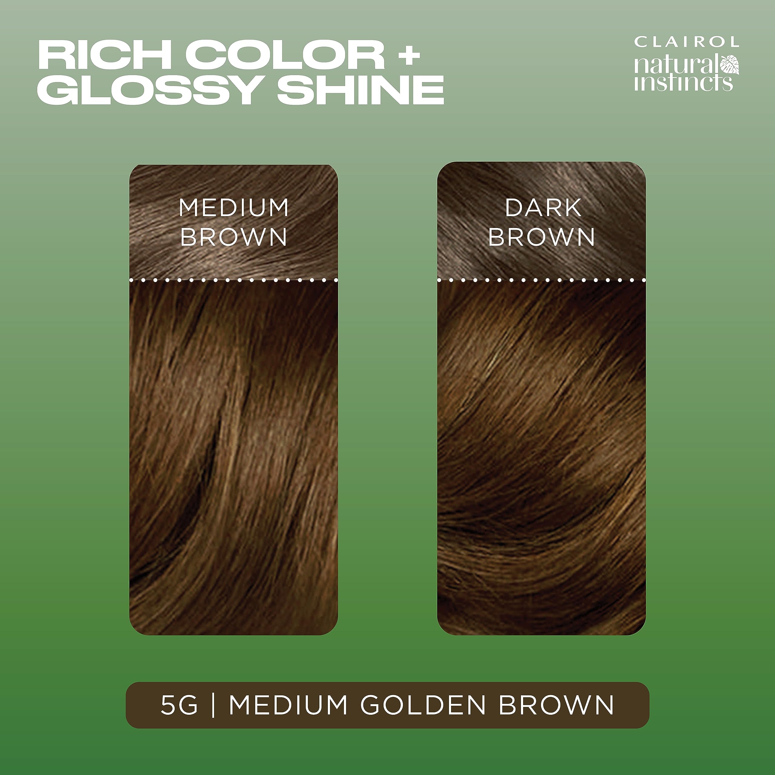 Clairol visible before and after hair showing warmer, blended golden brown