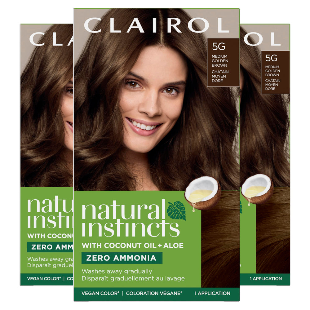 Clairol front package showing 5G medium golden brown for easy shade choice