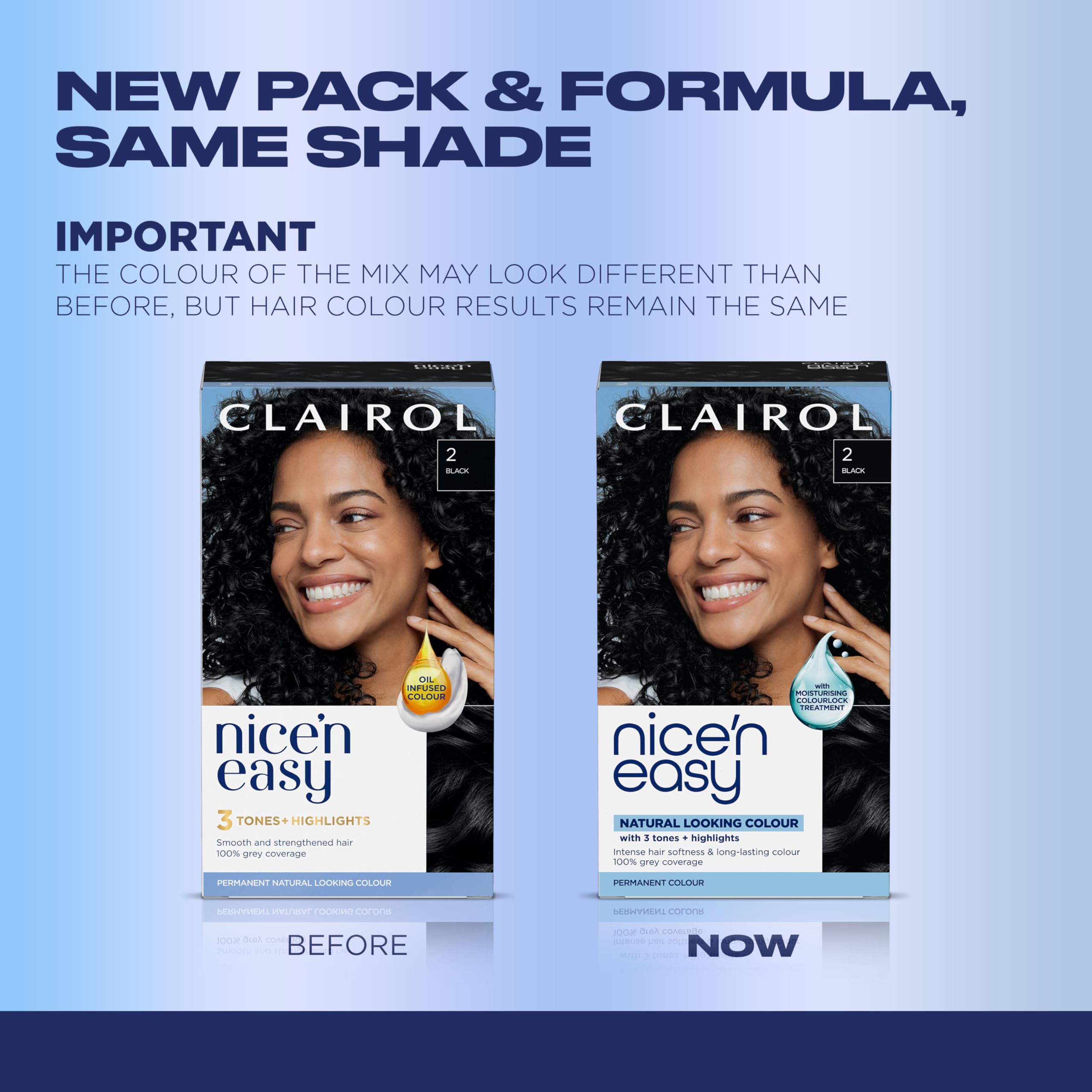 Clairol mixing bottle and applicator showing easy at-home application process