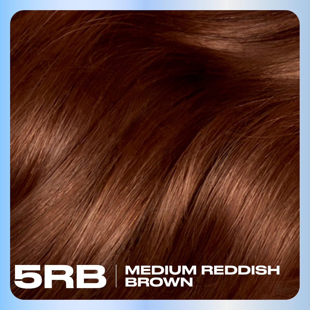 Clairol before and after application showing improved color and shine