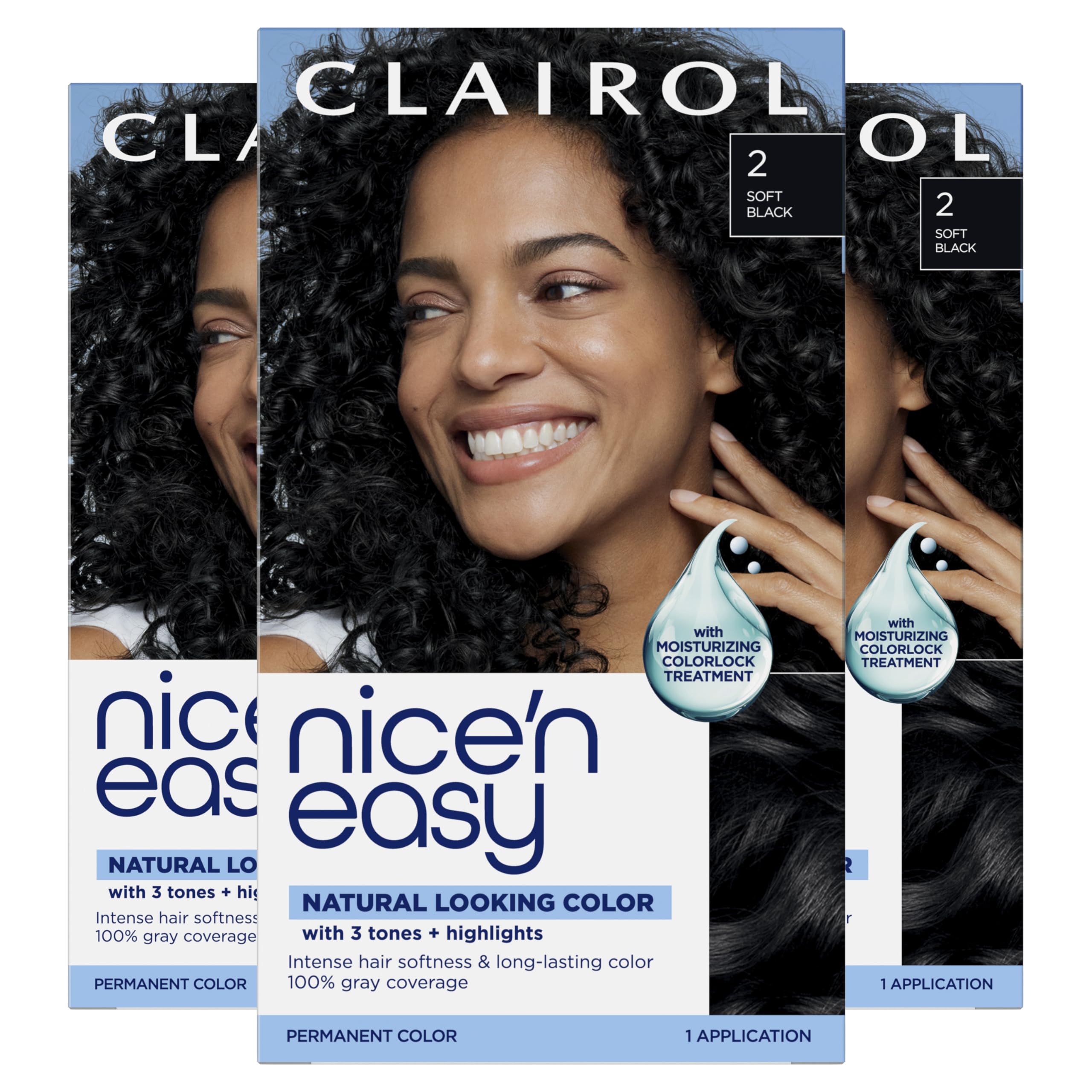 Clairol box front showing shade 2 Black and pack details for confident selection