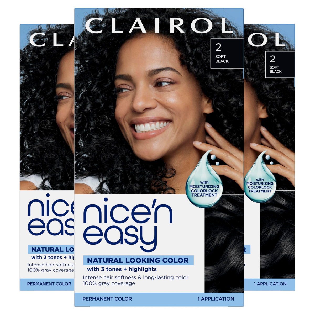 Clairol box front showing shade 2 Black and pack details for confident selection