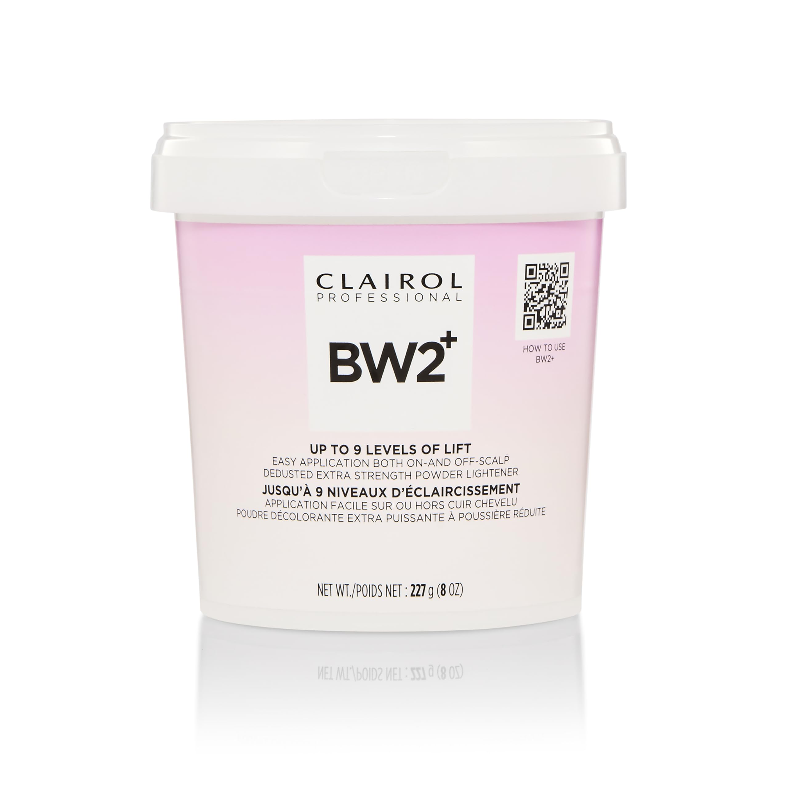 Clairol Professional BW2+ front packaging showing product identity and strength.