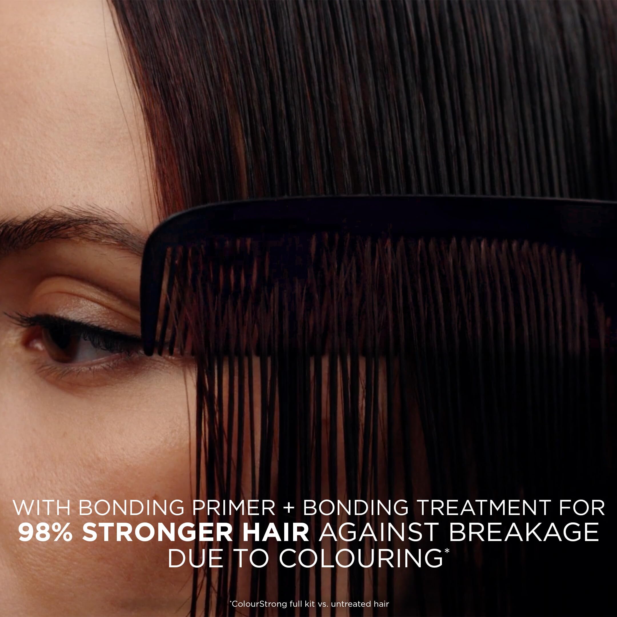 Clairol before-and-after scale comparison highlighting visible color lift and coverage