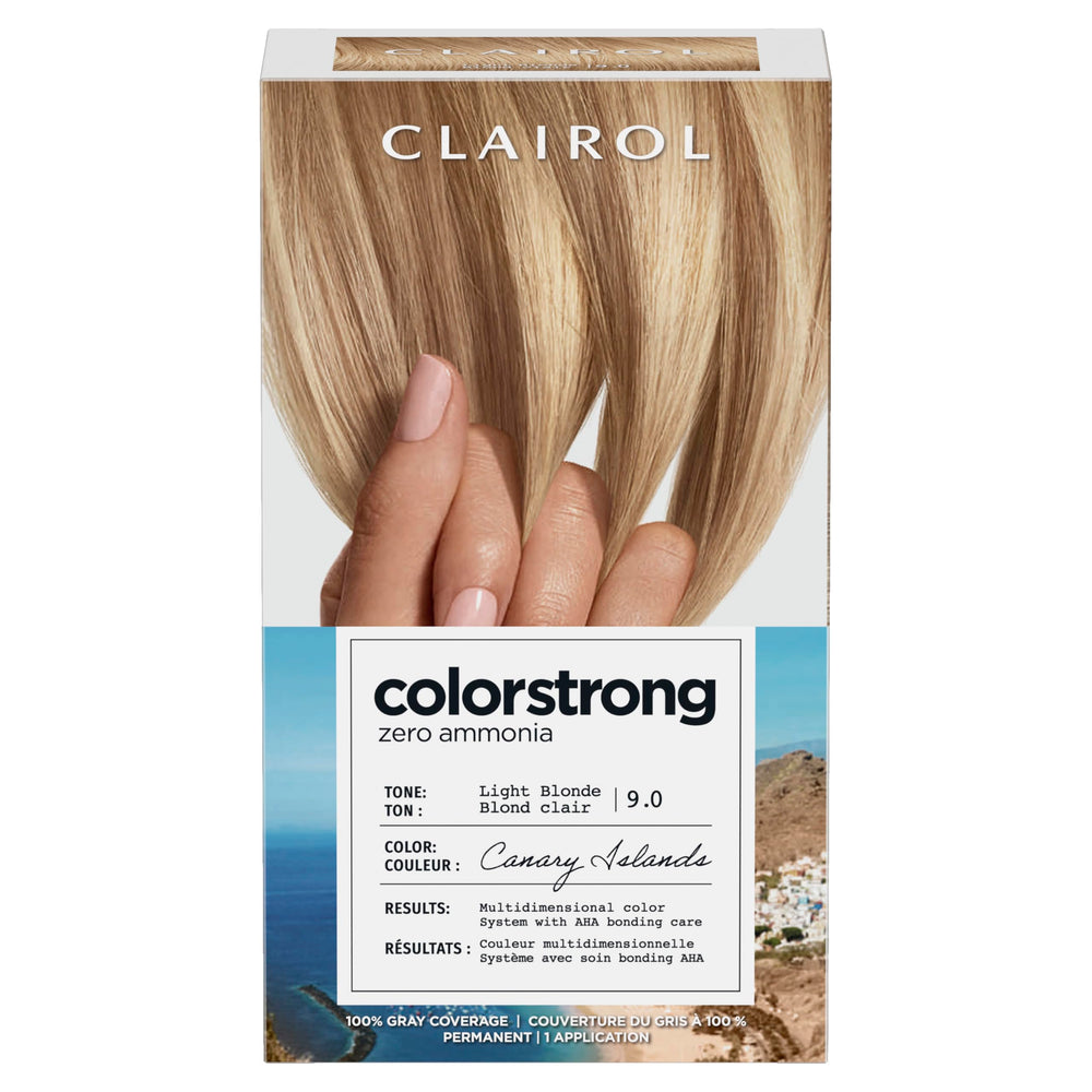 Clairol ColorStrong front packaging showing full kit and shade name for easy purchase
