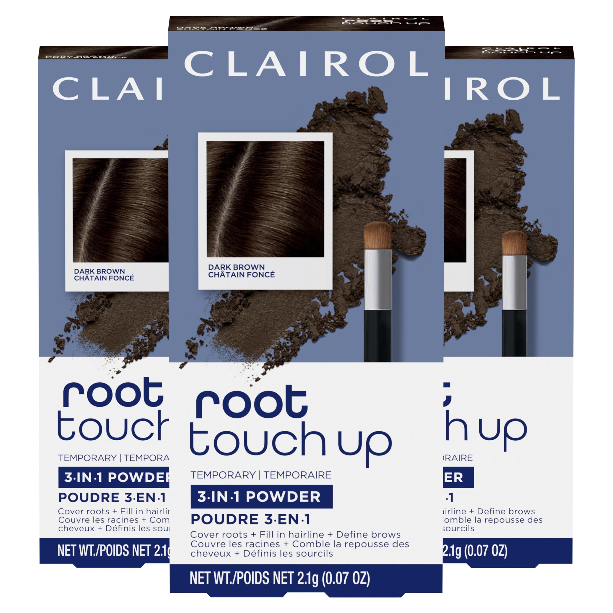 Clairol compact front view shows compact portability and quick touch-ups