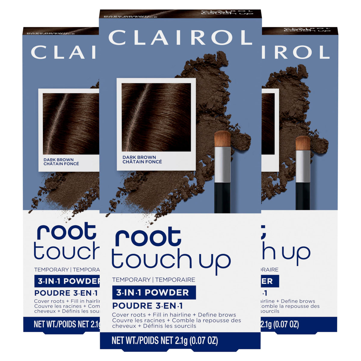 Clairol compact front view shows compact portability and quick touch-ups