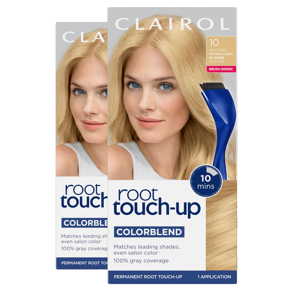 Clairol front packaging showing shade 10 Extra Light Blonde and benefits