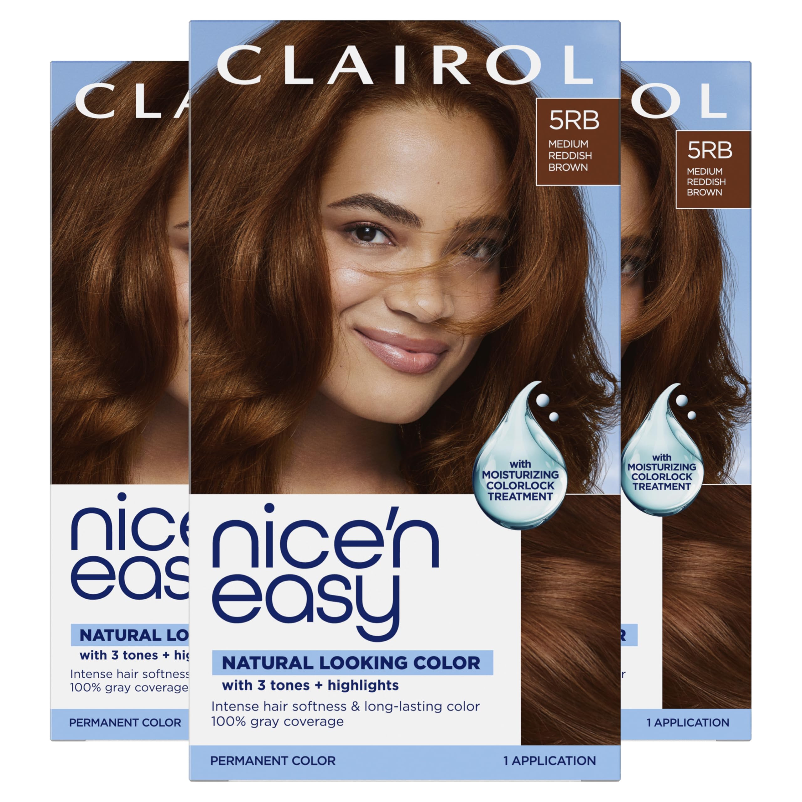 Clairol front packaging 5RB showing shade and benefits