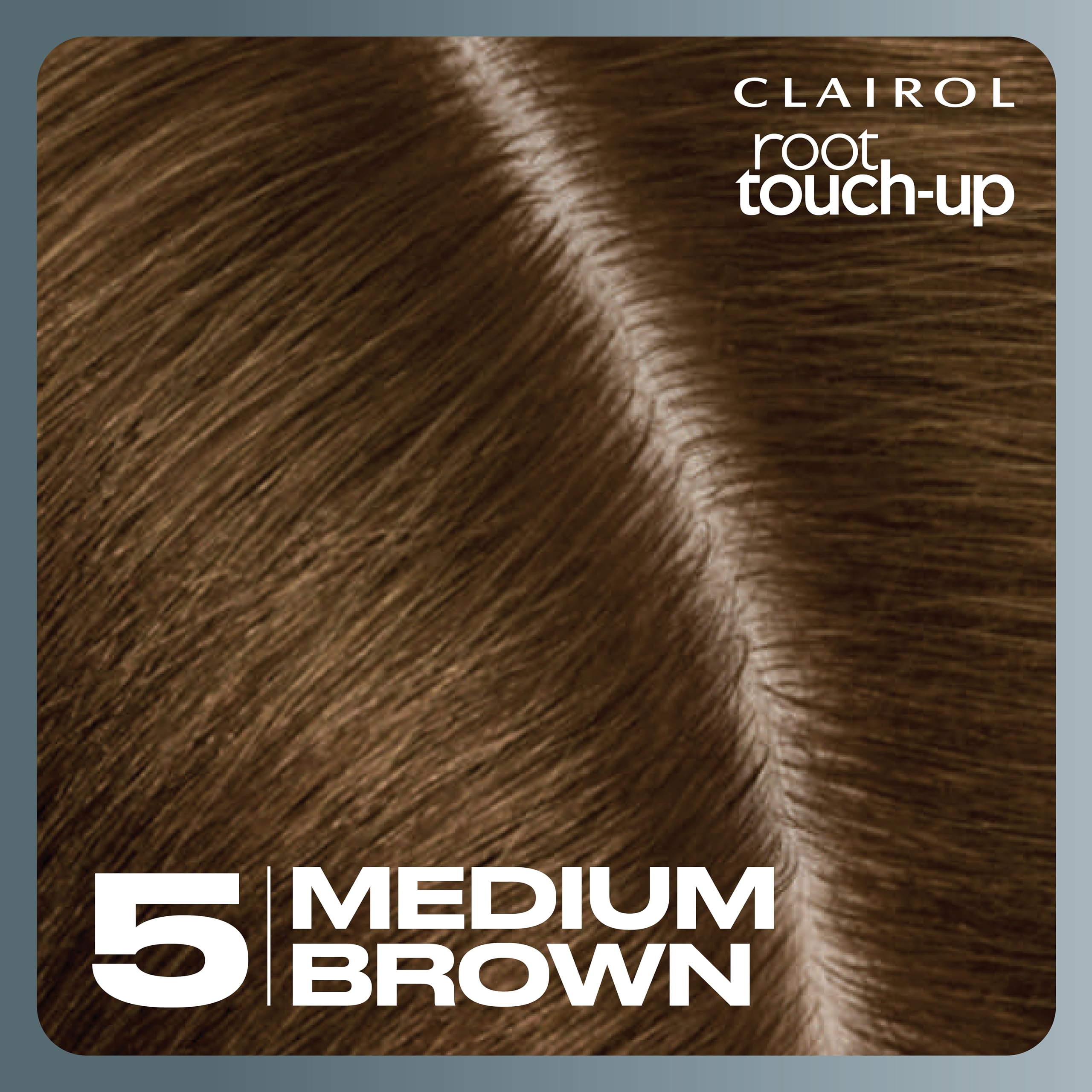 Clairol label close-up with shade 5 Medium Brown for clear selection