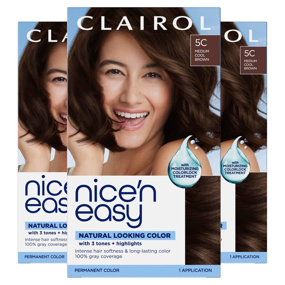 Clairol Nice'n Easy front packaging showing shade and benefits