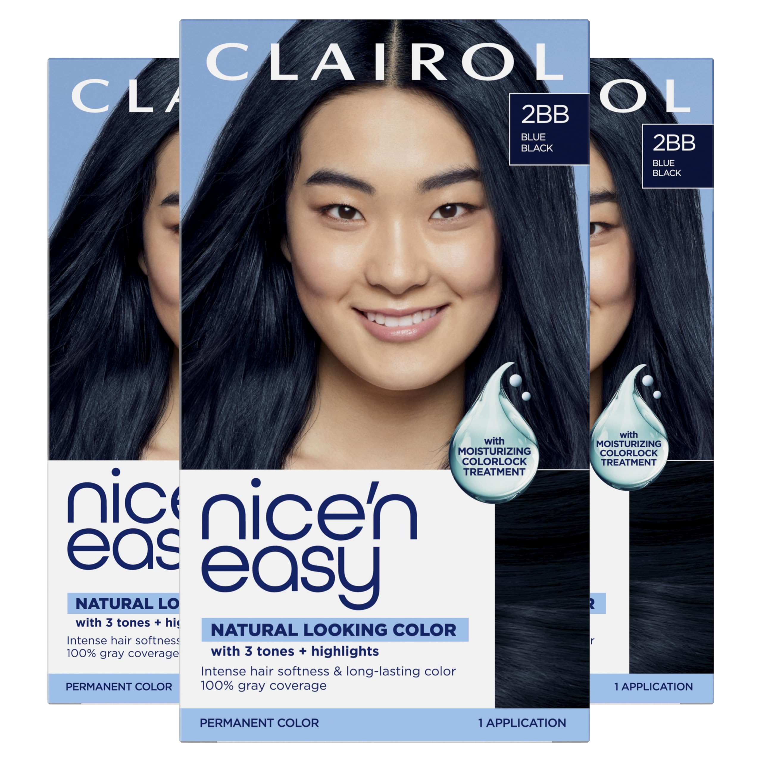Clairol Nice'n Easy front packaging showing shade and benefit