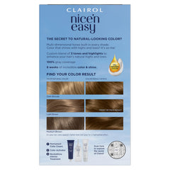 Clairol Nice'n Easy back with clear instructions for easy at-home coloring